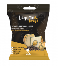 Legume Drops Cacio e pepe: chickpeas, Pecorino cheese, Grana Padano cheese and pepper