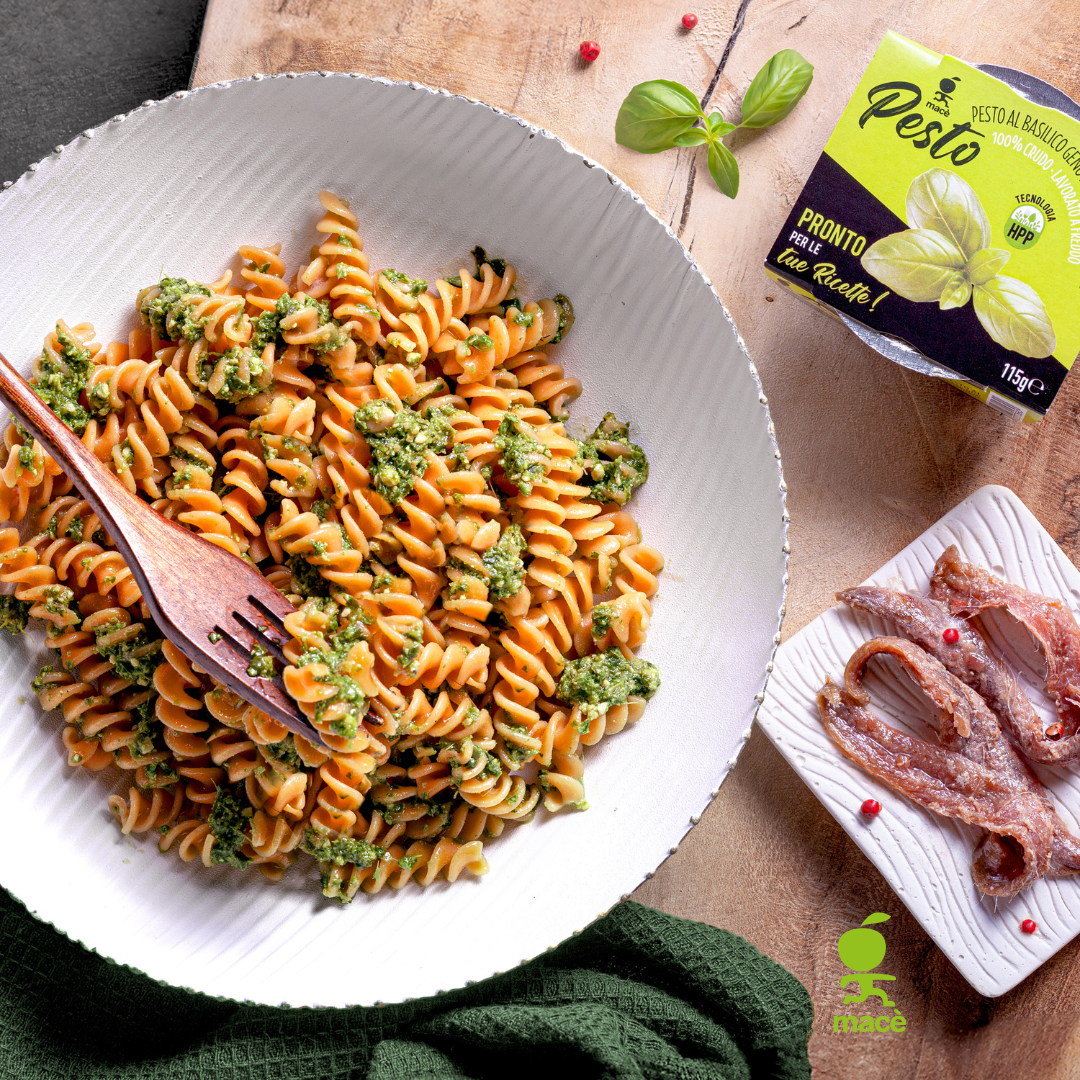 Pesto lentil pasta with Genovese basil DOP from Mace